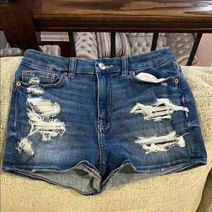 American Eagle Outfitters Ripped Blue Jean Shorts